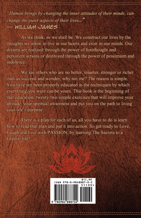 Add Media: Love, Laugh and Live with Passion: Secrets to a Greater life (back cover)